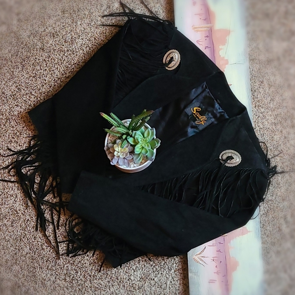 Vintage suede fringe coat